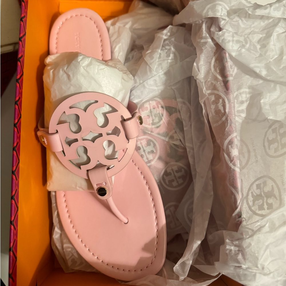 Tory Burch Miller Patent Leather Thong Sandals